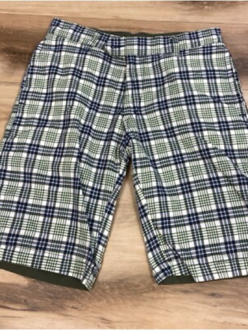Men’s Forest Green Reversible Green Plaid Shorts